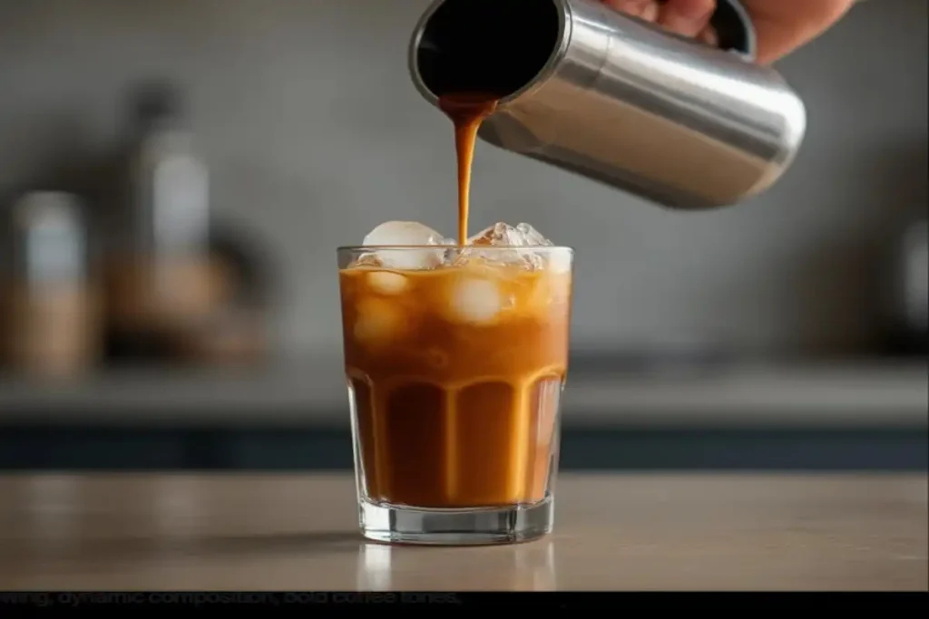 A fresh and bold iced Americano coffee